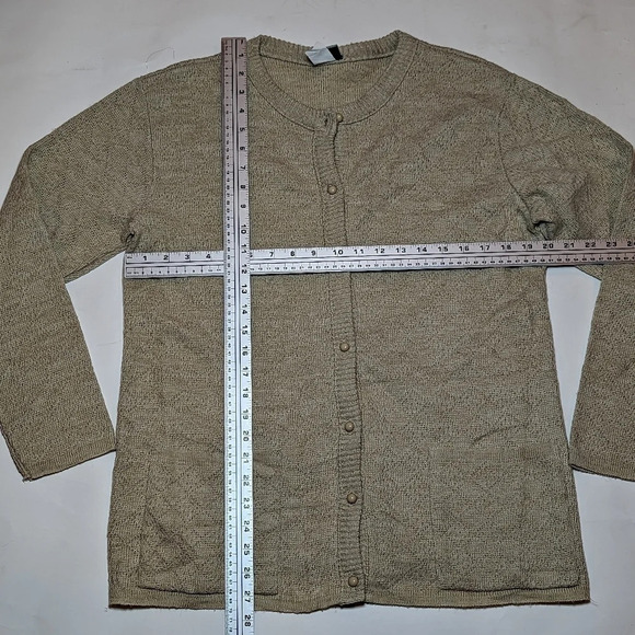 Vintage Penman's Oatmeal Cream Tan Button Down Knit Cardigan Woman Small - Picture 5 of 9